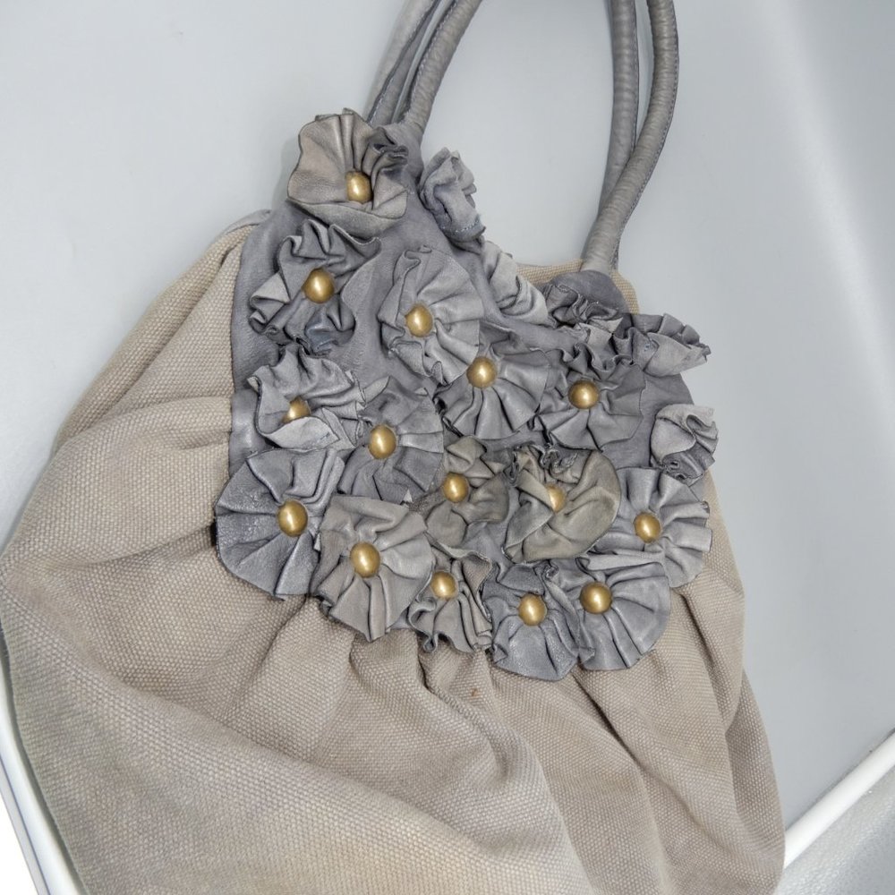 LUCKY PENNY Anthropologie leather flower bag
